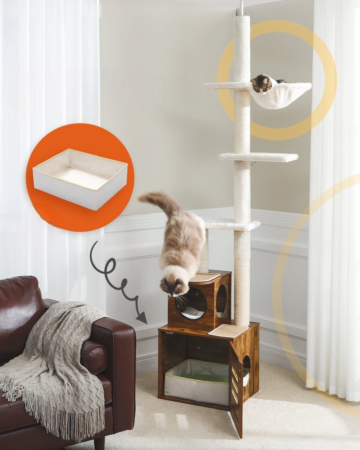Arbre à Chat Deluxe avec Litière
