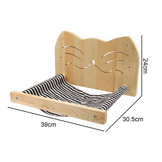 Chat Arbre Mural en Bois - Bois Naturel