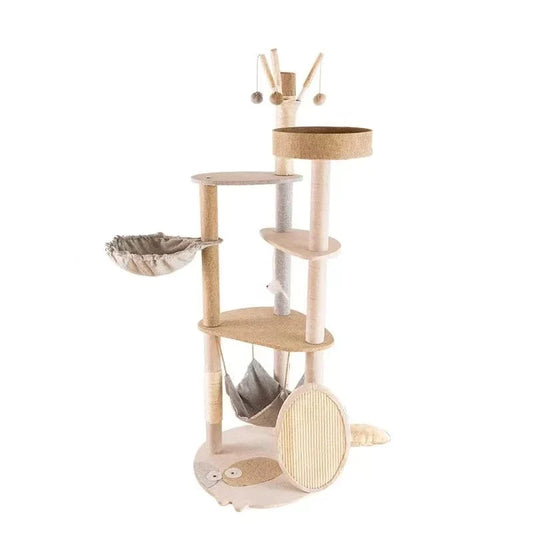 Arbre à Chat Beige avec Hamac - Luxe pour vos Félins